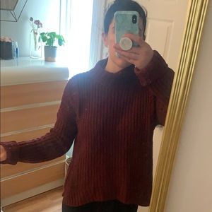 Burgundy turtle neck sweater